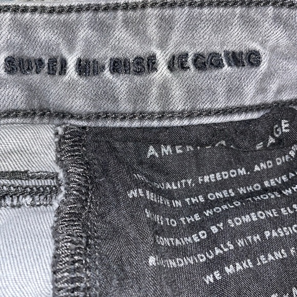 •AMERICAN EAGLE•LIGHT GRAY NE(X)T LEVEL STRETCH SUPER HIGH-RISE JEGGING SIZE 2 - Picture 10 of 11